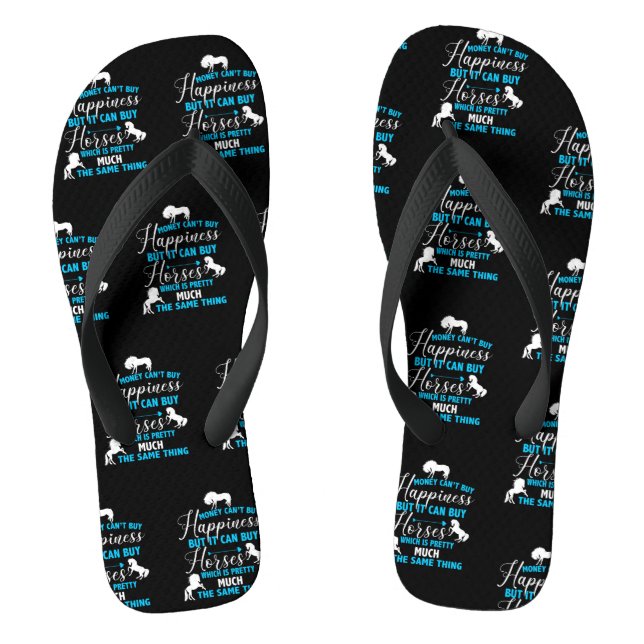 Geld kann Pferde Blue kaufen Flip Flops (Fußbett)