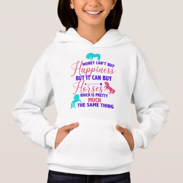Geld kann Pferde dreisfarbig kaufen Hoodie (Vorderseite)