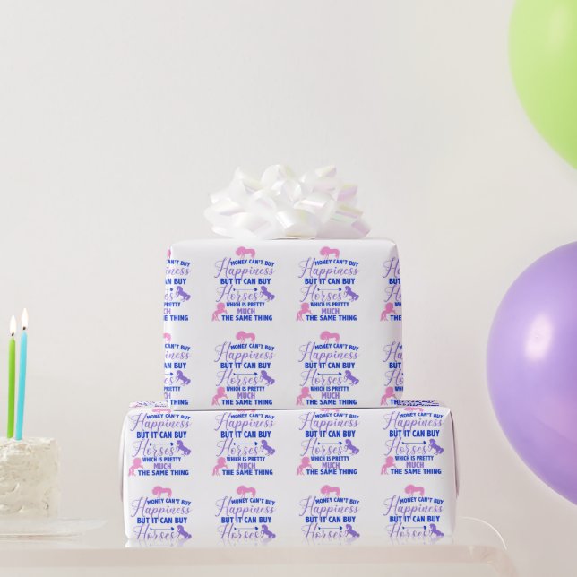 Geld kann Pferde kaufen Lila rosa Geschenkpapier (Partygeschenke)