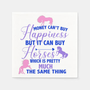 Geld kann Pferde kaufen Lila Rosa    Serviette