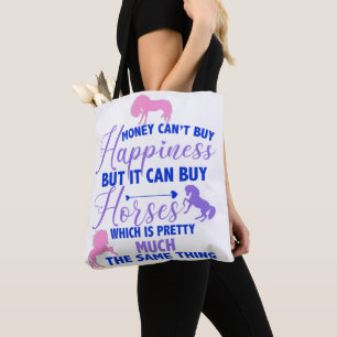 Geld kann Pferde kaufen Lila rosa Tasche
