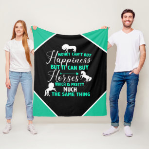 Geld kann Pferde kaufen Minze grün Fleecedecke