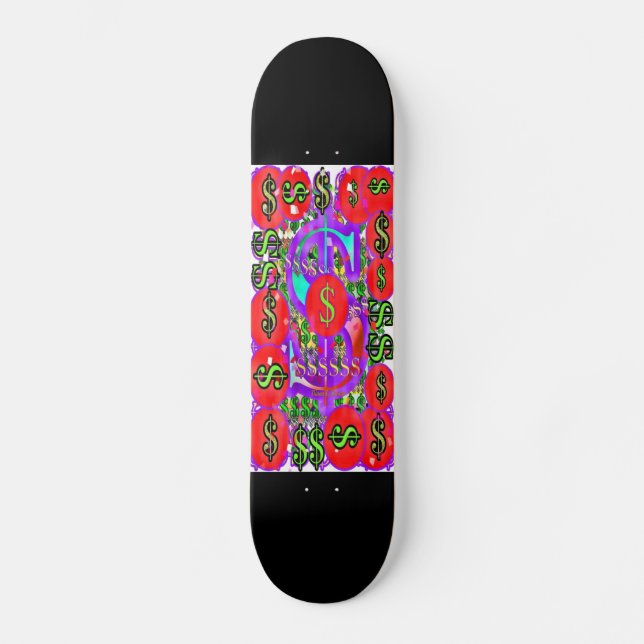 Geld Logo Schwarz Skateboard (Vorderseite)