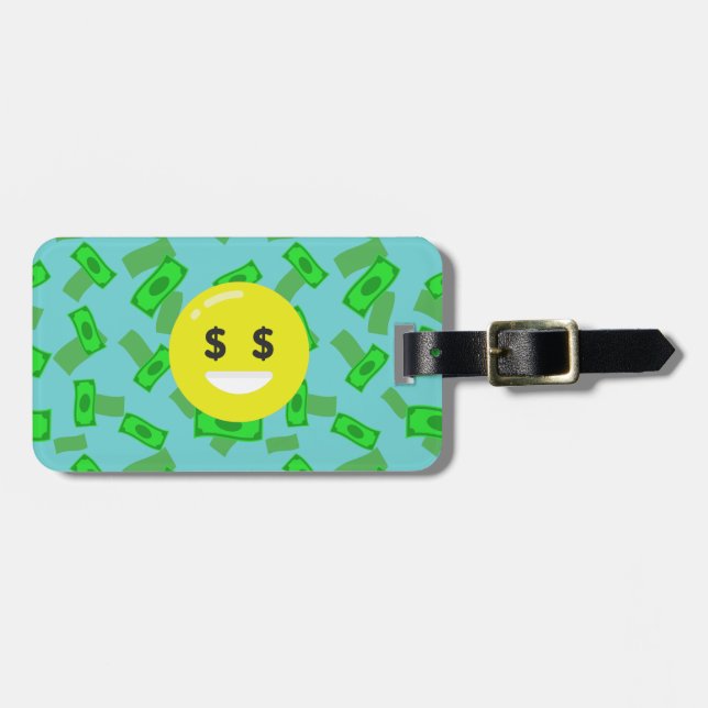 Geld mit Augen Emoji Gepäckanhänger (Vorderseite horizontal)