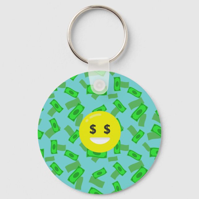 Geld mit Augen Emoji Schlüsselanhänger (Vorderseite)