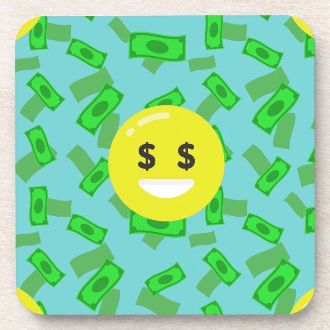 Geld mit Augen Emoji Untersetzer (Vorderseite)
