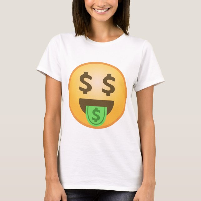 Geld-Mund Emoji T-Shirt (Vorderseite)