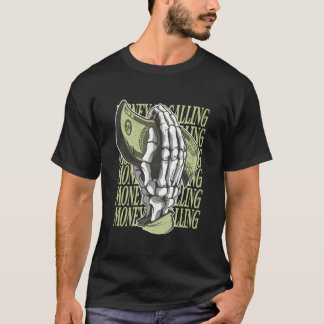 Geld nennt Dollarsignatur-Skelettgeschäfte T-Shirt