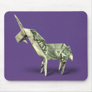 Geld Origami Einhorn Mousepad