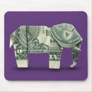 Geld Origami Elefant Mousepad