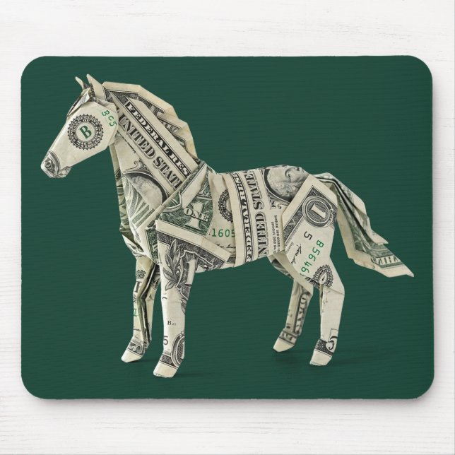 Geld Origami Pferd Mousepad (Vorne)