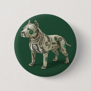 Geld Origami Pitbull Hund Button