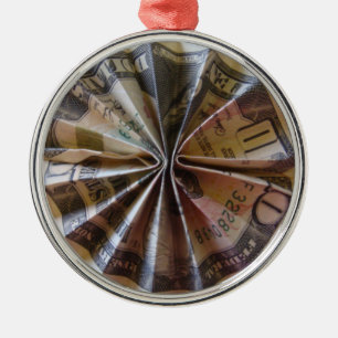 Geld Origami Rosette Silbernes Ornament