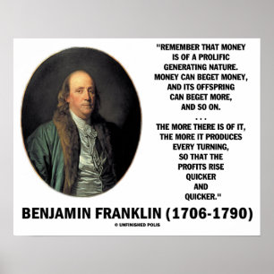 Geld-reiche erzeugennatur Bens Franklin Poster