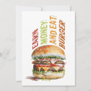 Geld verdienen und Burger essen, schlaues Burger D Dankeskarte