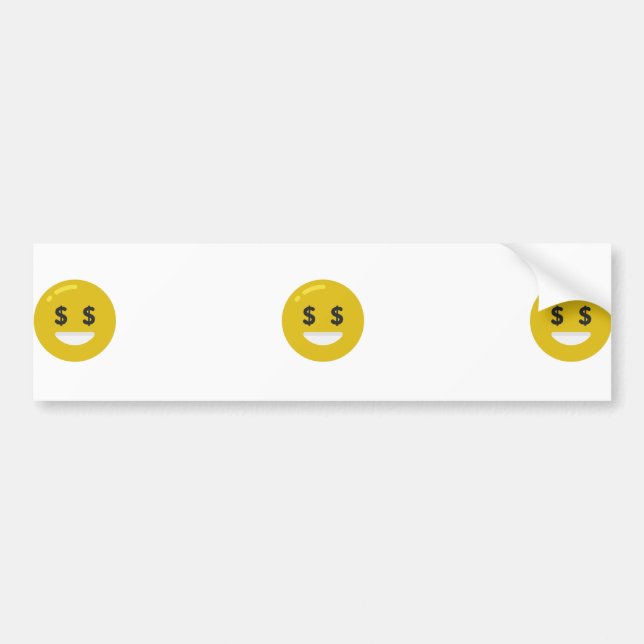 Geldauge Emoji Autoaufkleber (Vorne)