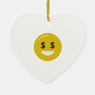 Geldauge Emoji Keramik Ornament