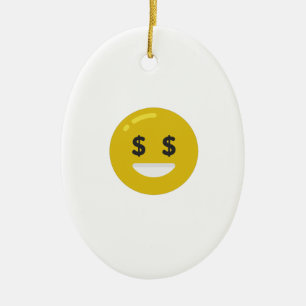 Geldauge Emoji Keramikornament