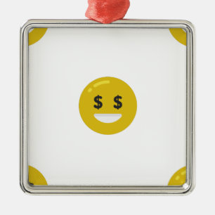 Geldauge Emoji Ornament Aus Metall