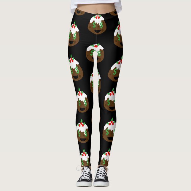 Geldaugen Weihnachtskuchen Leggings (Vorderseite)