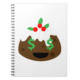 Geldaugen Weihnachtskuchen Notizblock