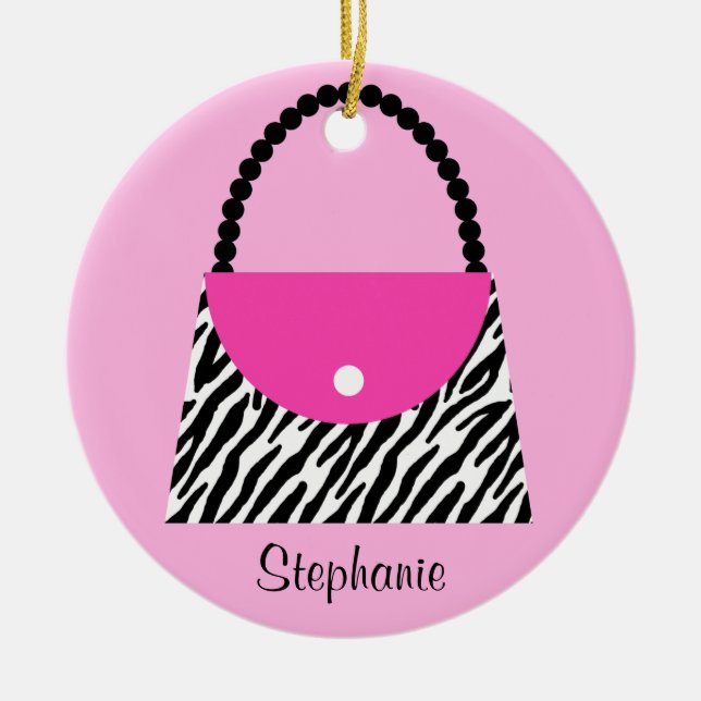 Geldbeutel-Weihnachtsverzierung Keramikornament (Vorne)