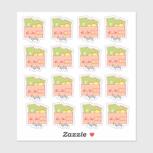 Geldbörse Aufkleber (Blatt)