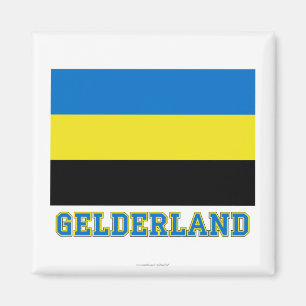 Gelderland-Flagge mit Namen Magnet