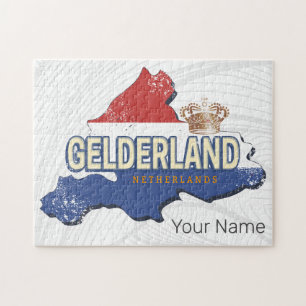 Gelderland Niederlande Vintage-Karte Niederländisc