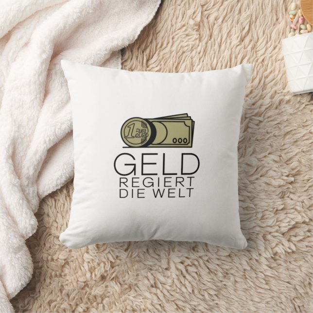 Geldkissen – Minimalistisches Schwarz-Gold-Design Kissen (Decke)