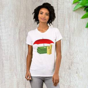 Geldmünzen und Banknoten am Regentag T - Shirt