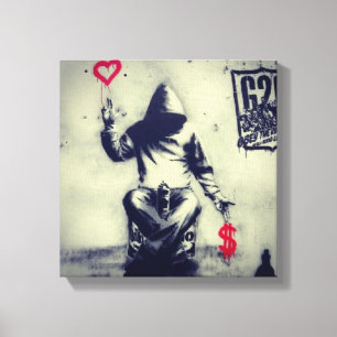 Geldoder LiebeGraffiti Leinwanddruck