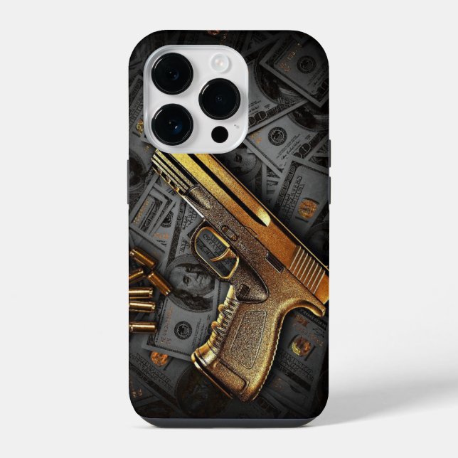 Geldpistole iPhone 14 Pro Hülle (Rückseite)