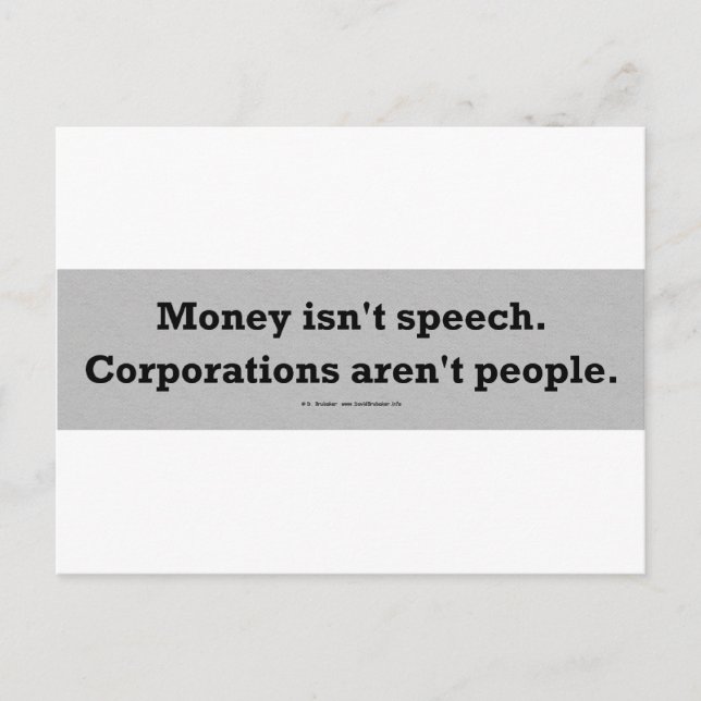 GeldSpeechCorpPerson Postkarte (Vorderseite)