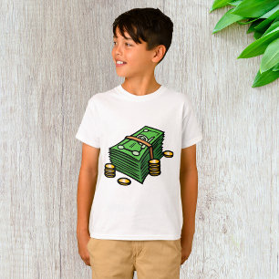 Geldstapel mit Geldmünzen T-Shirt