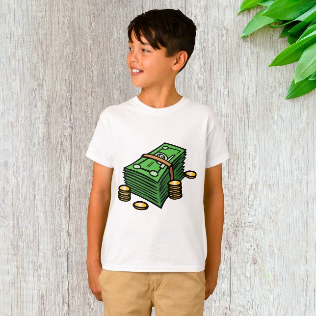 Geldstapel mit Geldmünzen T-Shirt (Von Creator hochgeladen)