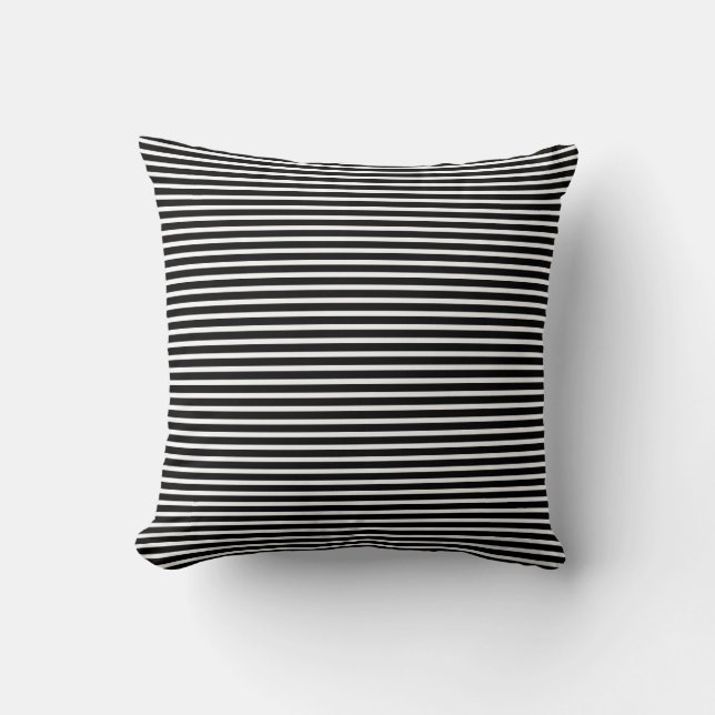 Geldstrafe Stripes Schwarzweiss-Kissen Kissen (Vorderseite)