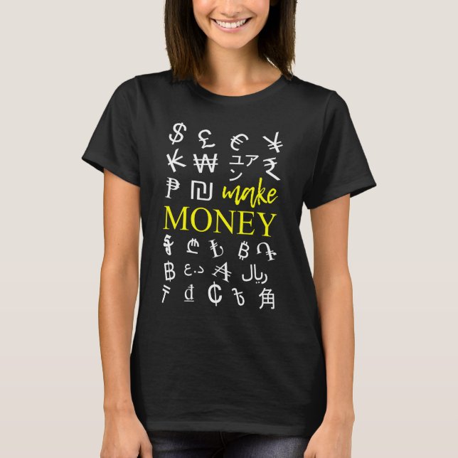 Geldsymbole machen Geld lustig und elegant cool T-Shirt (Vorderseite)