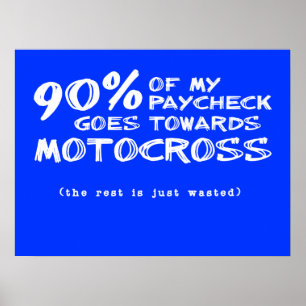 Geldverschwendung Dirt Bike Motocross Poster