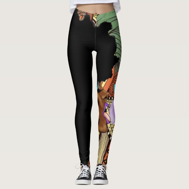 Geleckt mischen Sie Leggings wieder (Vorderseite)