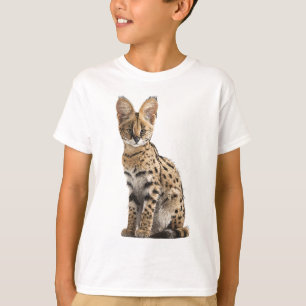 Geleckte Wildkatze Serval Illustration Kinder T-Shirt