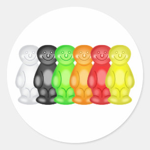 Gelee-Baby-Gruppe Runder Aufkleber