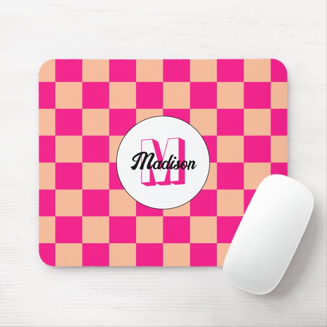 Gelegen in pfirsichfarbenem, rosa, geometrischem R Mousepad (Mit Mouse)