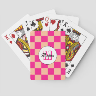 Gelegen in pfirsichfarbenem, rosa, geometrischem R Spielkarten