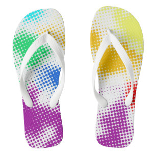 Gelegentlicher bunter Halbtonhintergrund Flip Flops