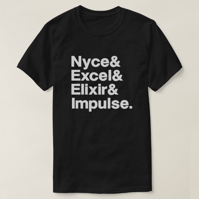 Gelegentliches NYE schwarzes T-Shirt (Design vorne)