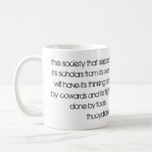 Gelehrt- und Kriegerszitat durch Thucydides Kaffeetasse