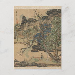 Gelehrte eines Gartens von Chen Hongshou Postkarte