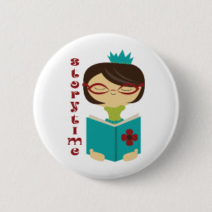 Gelehrte Storytime Lesedame Librarian Gift Button