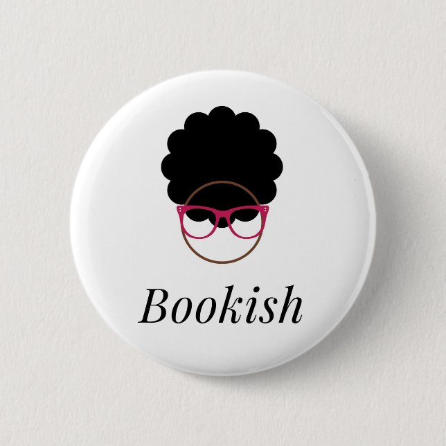 Gelehrter Afro-Logo-Knopf Button (Vorderseite)
